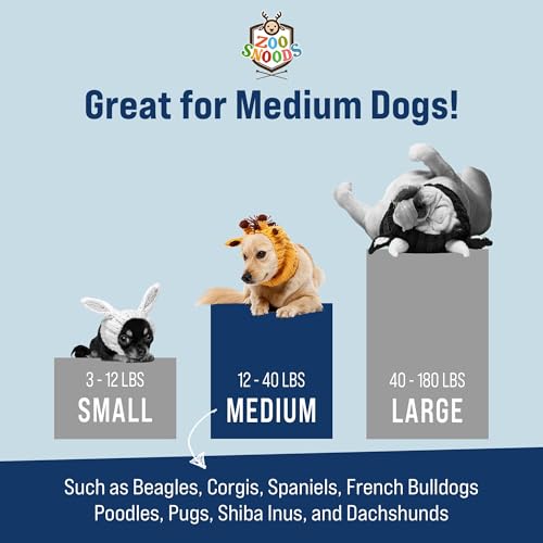 Ram Goat Costume - Warm Knit Dog Snood Wrap for Pets, Neck Ear Cover Protection, Halloween Winter (Medium) - size: Medium