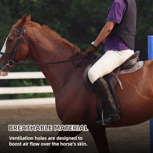 Anti-Slip TPE Pad for Horse English Saddle Pad, White | Ample Cushioning, Relieve Horse Back Pressure, Prevent Injuries, Fit Western Saddle, Dressage, Jumping and Daily Training
