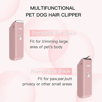 Dog Cat Home Hair Waterproof Clipper Portable Pet Shaver - color: Pink-2