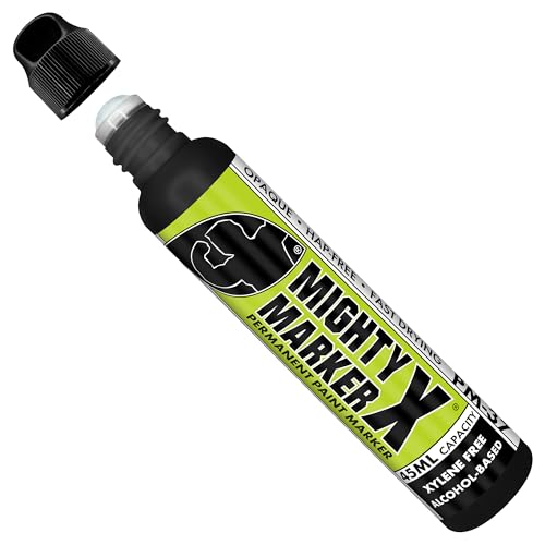 PM-37 Industrial Dauber Paint Marker - 18mm Wide Tip for Metal, Glass & Non-Porous Surfaces - Xylene Free, 45ml Capacity - Black - color: Black