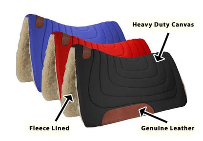 Tahoe Tack Contoured Canvas Western Saddle Pad Available in Mini Pony and Horse Sizing - color: Black
