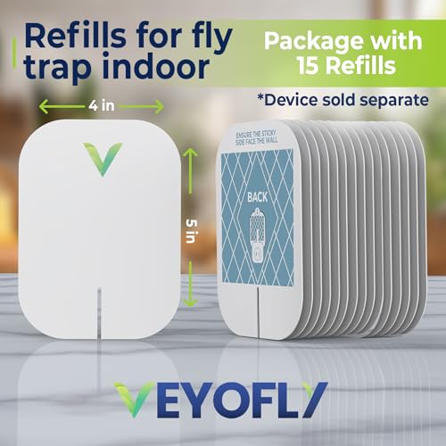 VEYOFLY Official Refill Fruit Fly Traps Indoor, Gnat Trap | 15-Pack - color: White, size: 15 Refills