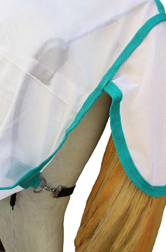 Challenger Horse Airflow Mesh Summer Light Fly Sheet Teal 7333 - color: White Teal, size: 80 inches
