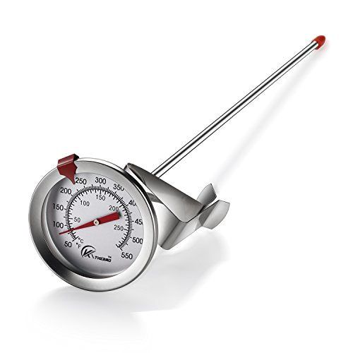 KT THERMO Candy/Deep Fry Thermometer with Instant Read,Dial Thermometer,12" Stainless Steel Stem Meat Cooking Thermometer,Best for Turkey,BBQ,Grill,Analog display - color: 1-pack
