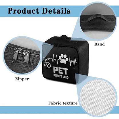 Pet First Aid Bag Empty Travel Rescue Pouch Medical Bags First Responder Storage Compact Medicine Bag for Car Home Office Kitchen Outdoor - color: Pet