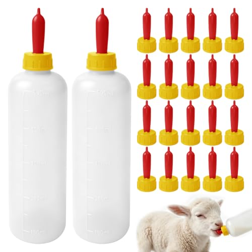 2 Pack 500ml Reusable Goat Feeding Bottles with 20 Nipples