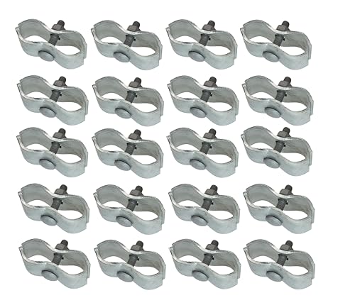 Plutreas Chain Link Fence Panel Clamps 1-3/8" Dog Kennel Panel Clamps for Round Pipe Panel Frame (Set of 20)