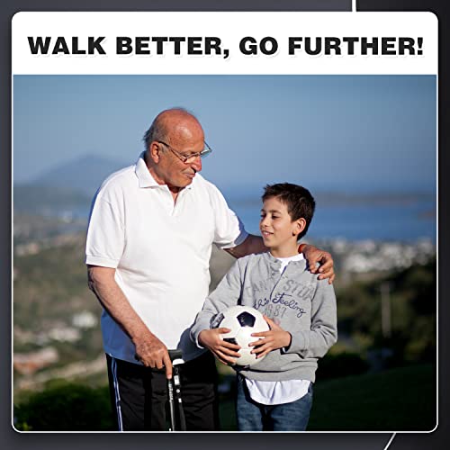 BigAlex Folding Walking Cane with LED Light,Pivoting Quad Base,Adjustable Walking Stick with Carrying Bag for Men/Women - color: Black(5'5"-6'3")