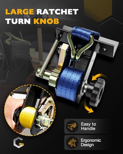Ladder Rack Ratchet Straps, Truck Rack Straps, 1.4" Black Square Tube Mount - color: Blue (4 pcs), size: Black Square Tube
