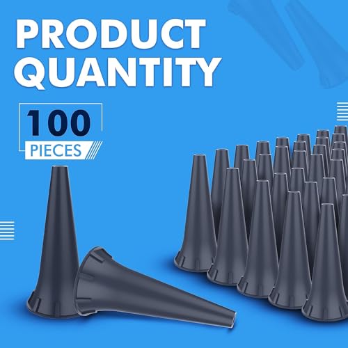 2.5mm Disposable Ear Specula Tips for Universal Otoscopes – Compitible with W-E-L-C-H A-L-L-Y-N, K-a-W-e, RIES'TER, H.E.I.N.E| Plastic Replacement Covers | Gray | Pack of 100 - size: 2.5MM, style: Pack of 100