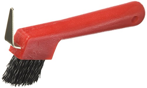PARTRADE 245855 737 Hoof Pick with Brush, 7", Red - color: Red