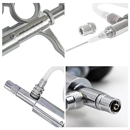 5ML Livestock Syringe Injection,Adjustable Continuous Injection Gun Semi-Automatic Syringe with 10 Needles for Horses, Cattle, Pigs, Sheep - size: 5ML