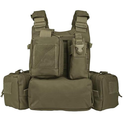YAKEDA Tactical Training Vest with PALS System - Multi-Pocket Adjustable Straps Quick-Release Buckle for Hunting - color: Mud Color