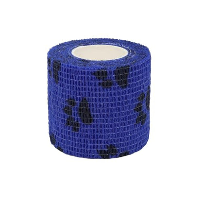 Self Adhesive Bandage Wrap Animal Cohesive Bandage Self Adherent Wrap First Aid Tape for Dogs Cats Horses Birds & Wrist Healing Ankle Sprain (2 Inch Blue Paw 6 Rolls) - color: 2 Inch Blue Paw 6 Rolls