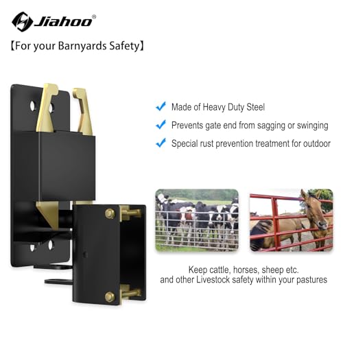 JIAHOO 2 Way Farm Gate Latch, Heavy Duty Gate Latches for Metal Tube Gates - style: Farm Gate Latch
