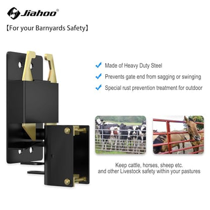 JIAHOO 2 Way Farm Gate Latch, Heavy Duty Gate Latches for Metal Tube Gates - style: Farm Gate Latch