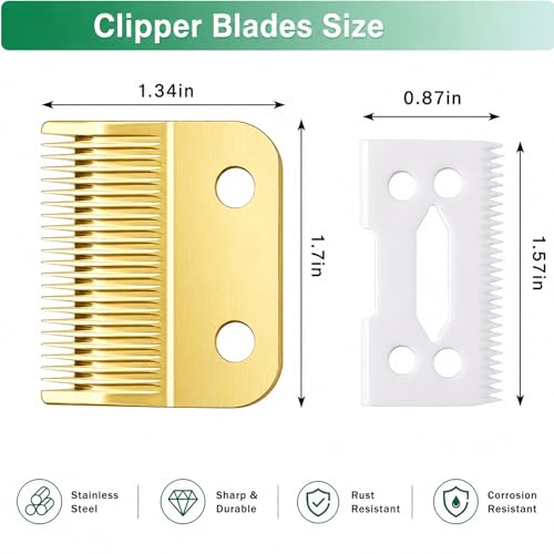 2 Set Replacement Clipper Blades 1037-400 Compatible with Wahl 30-15-10,Professional Animal Standard Adjustable Blade Set,Ceramic Dog Blade Set