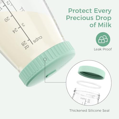 Momcozy Glass Breast Milk Pitcher Lid, Dishwasher Safe Food Grade Caps 1pc - color: Green, size: Flat Lid