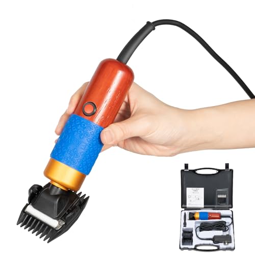 10ft Sheep Shears for Dogs, 200W Dog Shears with Plug & 2 Blades for Grooming Thick Hair, Electric Sheep Clippers Dog Grooming Kit, Animal Shave Shearing Hand Cutter Livestock Pet Supplies