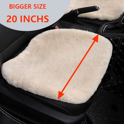 OGLAND 2 Pack Fuzzy Sheepskin Car Seat Covers for Soft Fur Wool Cushions - color: Pearl