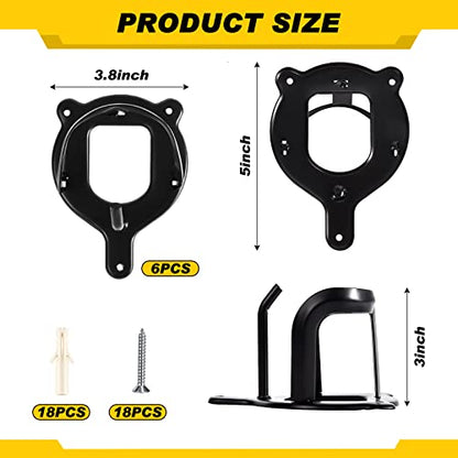 Dunzy 6 Pcs Bridle Hook Metal Holder Wall Mount Horse Barn, Black - color: Black