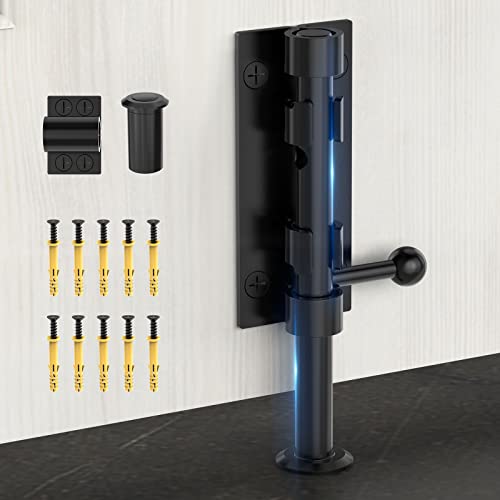 6.3 Inch Barrel Bolt Latch, Sliding Bolt Gate Lock, Black - color: Black-1Pc, size: 6 Inch