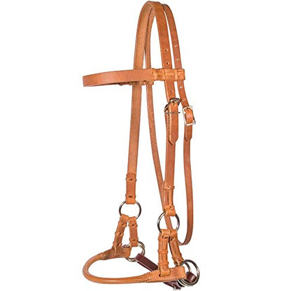 Schneiders Rolled Leather Nose Side Pull | Bitless Training Aid | Ideal for Non-Bit Ready Horses | Hand-Rubbed Heavyweight Harness Leather | Adjustable for Comfort | Equestrian Essential