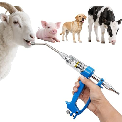 30ml Adjustable Livestock Drench Gun for Goats, Sheep & Cattle - color: Blue, size: 30ML NO Kettle
