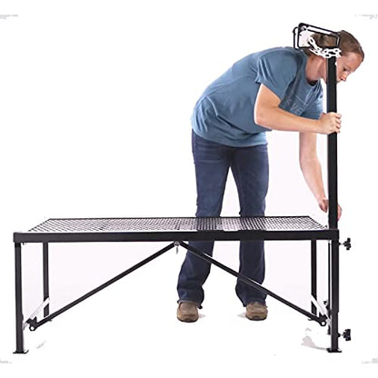 Weaver Leather Livestock Steel Trim Stand - Adjustable and Durable Trimming Stand for Sheep, Goats, and Other Livestock - Wire Headpiece Holds Animals in Place During Grooming, Black, 1 Ct (Pack of 1)