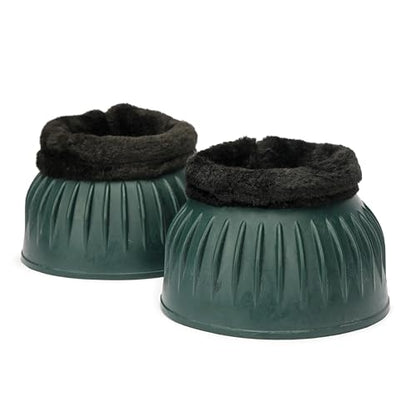 Shires Equestrian Equine Horse Arma Fleece Overreach X-Full Green Bell Boots - color: Green, size: X-Full