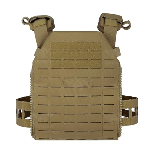 YAKEDA Tactical Training Vest with PALS System - Adjustable Straps Quick-Release Buckle for Hunting - color: Tan