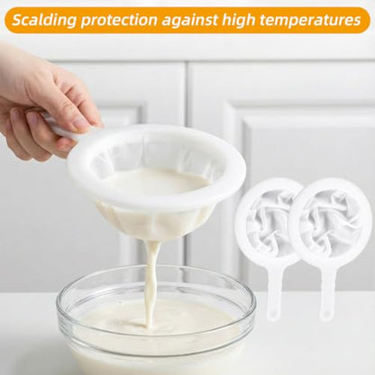 2Pcs Fine Nylon Mesh Strainer, 100/300 Fine Mesh Sieve with Handle