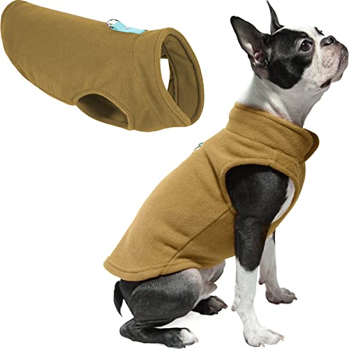 Gooby Fleece Vest Dog Sweater, Clay, Medium - color: Clay, size: Medium (Around 11-lb)