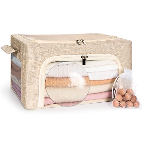22L Cashmere Sweater Storage Bag with Natural Cedar Balls | BREATHABLE Cashmere Storage Bag Friendly for Knitwear Merino Wool/Knit Sweater for Closet Shelf Wool Clothes Garment Organizer Pouch - size: Normal 1pack