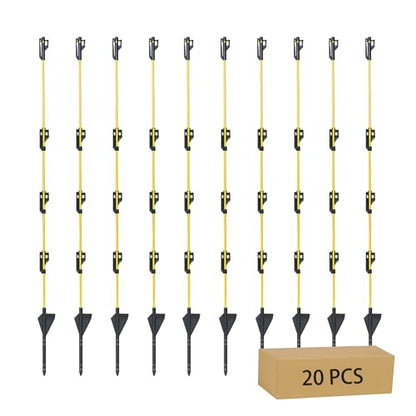 48 inch Fiberglass Electric Fence Posts,Electric Fence Stakes,Yellow 20 pcs - color: 48 INCH, size: 20 pcs