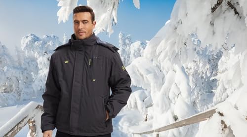 QPNGRP Mens Waterproof Ski Snowboard Jacket Winter Windproof Snow Coat - color: Charcoal Gray, size: Medium