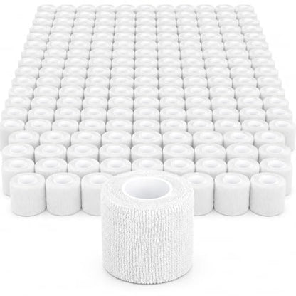 120 Pack White Vet Wrap Cohesive Bandage, 2 Inch x 5 Yards Self Adhesive Elastic Wrap Bulk, Breathable Bandage Tape for Dogs, Pets, Horses, Sports, Wrist, Ankle & First Aid