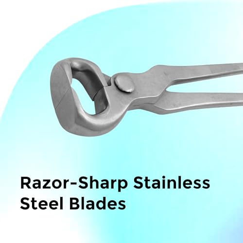 12" Curved Hoof Nipper, Carbon Steel & Chrome Vanadium Farrier Tool for Horses – Durable, Sharp & Rust-Resistant - size: 12"Curved Hoof Nipper