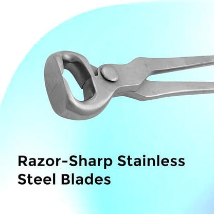 12" Curved Hoof Nipper, Carbon Steel & Chrome Vanadium Farrier Tool for Horses – Durable, Sharp & Rust-Resistant - size: 12"Curved Hoof Nipper