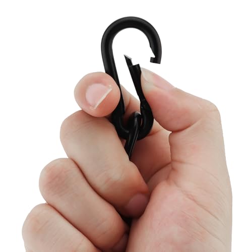 39 inch Gate Chain Lock with Both-Ended M5 Carabiners,Chain Dia 4 mm,Black - size: 39" x 5/32"