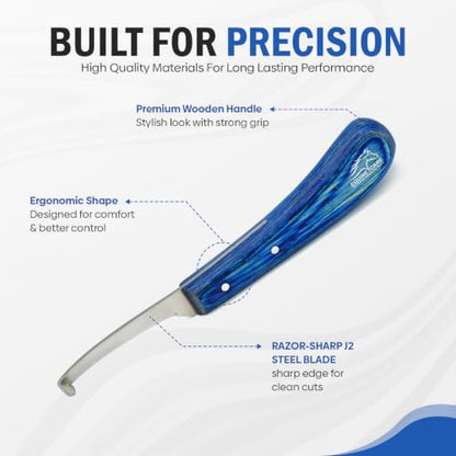 Equine Care Right-Handed Narrow Farrier Hoof Knife, Horses, Ponies, Minis - style: Right-Handed