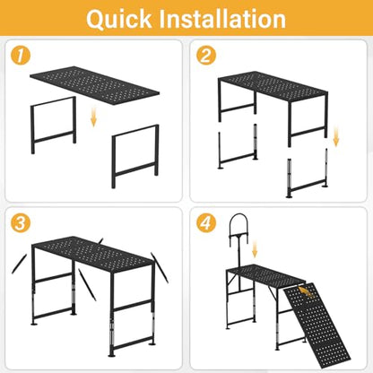 Goat Milking Stand with a Ramp, Metal Livestock Stand 45“ x 20" - size: 45" x 20" with Ramp
