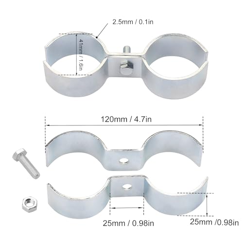 12 Packs 1 Inch Kennel Clamps, Saddle Clamps, Dog Kennel Clamps, by GENHAKON - size: 12 Packs 1 Inch