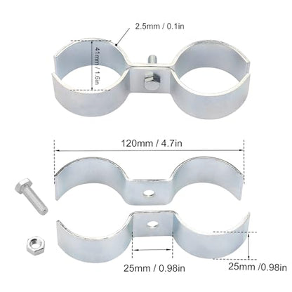 12 Packs 1 Inch Kennel Clamps, Saddle Clamps, Dog Kennel Clamps, by GENHAKON - size: 12 Packs 1 Inch