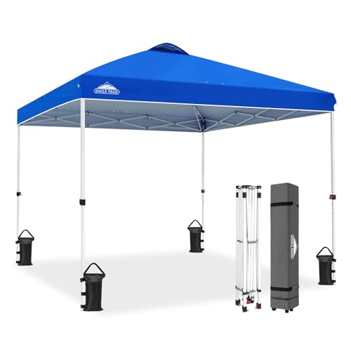 EAGLE PEAK 10x10 Pop Up Canopy Tent Easy Up Canopy Outdoor, Blue - color: Blue, size: 10x10