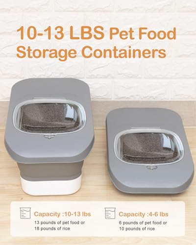 10-13 Lbs Dog Food Storage Container,Collapsible Dog Food Container - color: Grey/10-13 Lbs