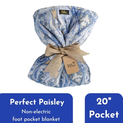50"x70" Perfect Paisley Foot Pocket Blanket Plush Fleece Non-Electric - color: Perfect Paisley