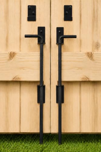 12" Heavy Duty Cane Bolt Gate Drop Rod Extra Thick Ground Latch 2 Pack - color: 12 Inch