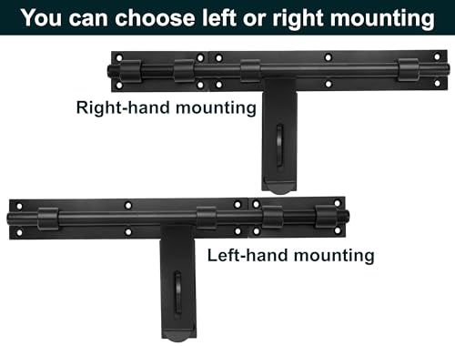 17" Slide Bolt Gate Latch，Face Mount Weld/Screws on gate Left/Right Side