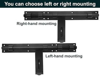 17" Slide Bolt Gate Latch，Face Mount Weld/Screws on gate Left/Right Side